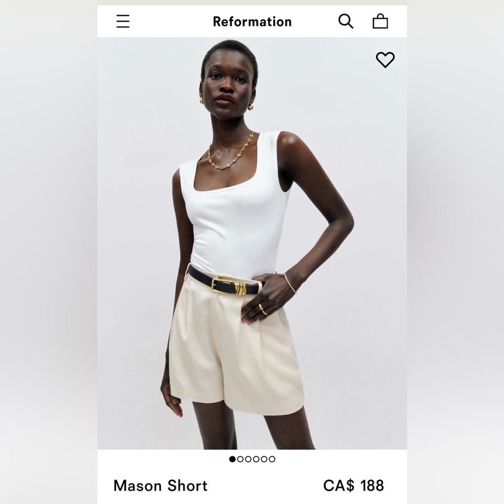 Reformation “The Mason” shorts. In perfect condition - only worn once!